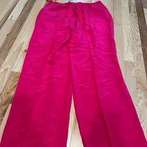 Vintage Silk Hot Pink Silk Pants size Large